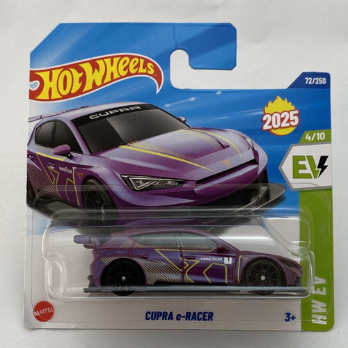 Cupra e-Racer Hot Wheels toy car, purple
