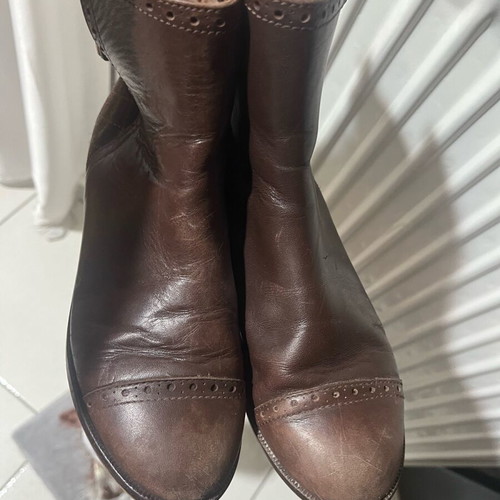 Massimo Dutti leather ankle boots size 35 like new dark brown