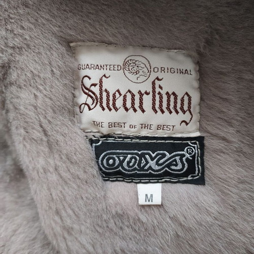Onyx vintage real shearling jacket, size M, grey