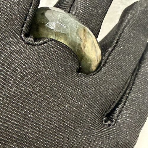 Labradorite ring with golden shine