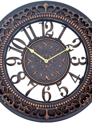 Silent Antique Wall Clock Plastic Gray 45.7cm New