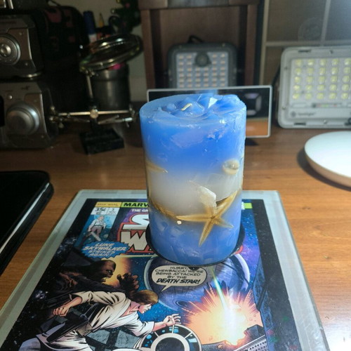 Decorative candle with base new, 12 cm height