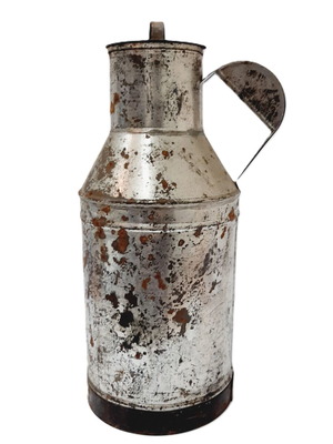 Vintage metal milk can 50s Bulgaria 36×16×9 cm