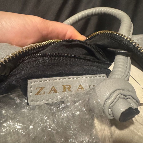 Zara faux leather bag like new, shoulder, gray