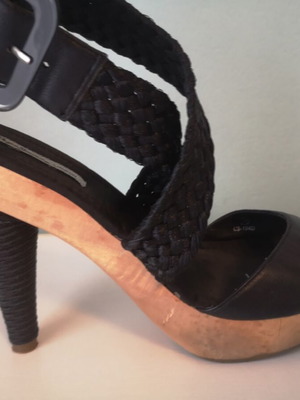 Pepe Jeans black sandals size 39 like new with thick heel