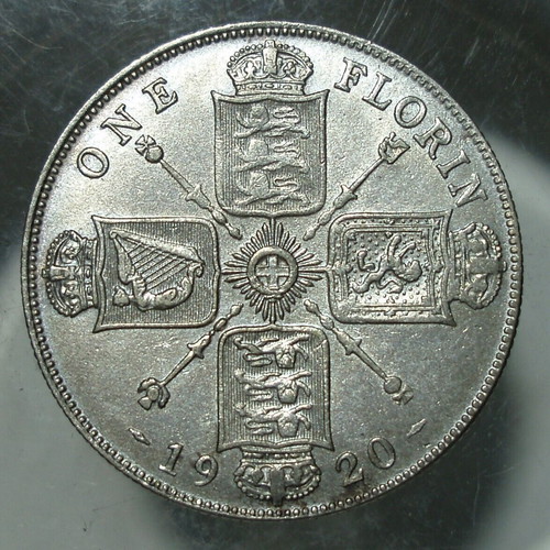 Set of 2 x 1 Florin 1920 and 1 Florin 1936 George V used