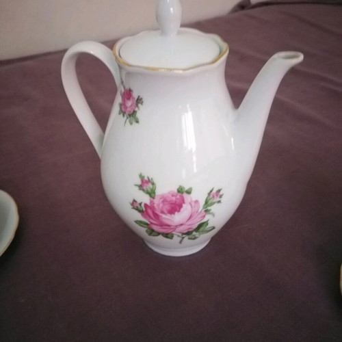 Antique wonderful espresso set for 4 people made of fine porcelain from Germany