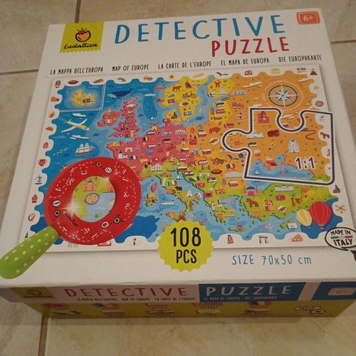 Detective Puzzle map of Europe used, 108 pieces