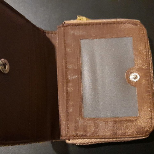 Fabric wallet unused in sand color