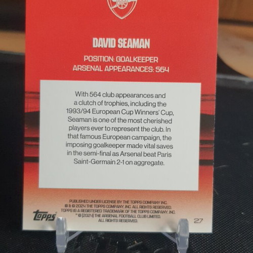 Topps Arsenal Team Set 2023-24 David Seaman like new