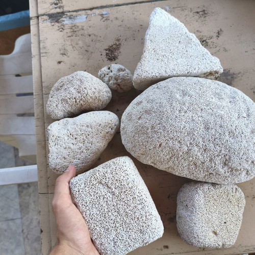 Pumice stones new, various sizes, one large and heavy