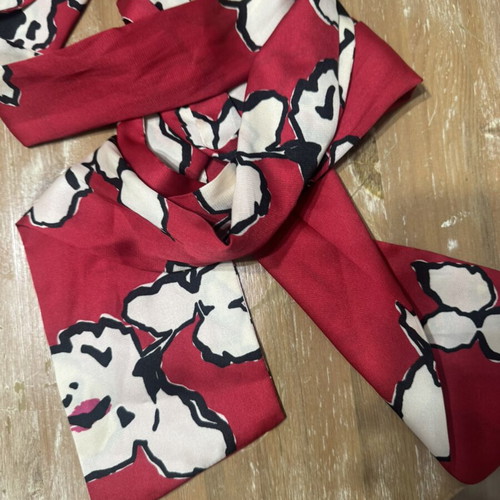 Zara red dress with belt and unique neck buttons, size M