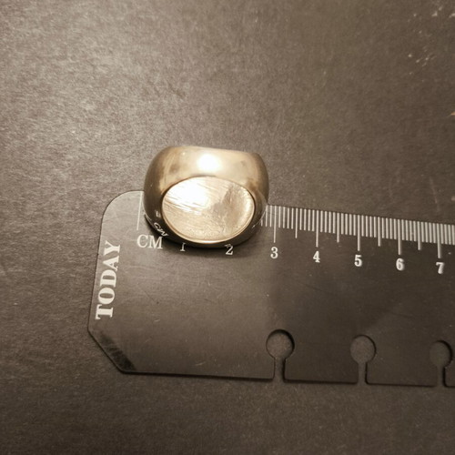 Large 925 Silver Ring with Sandblasting like new