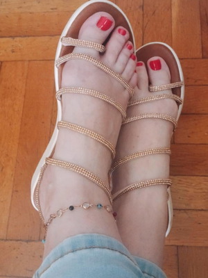 Koniaris sandals like new, brown with gold details, size 41
