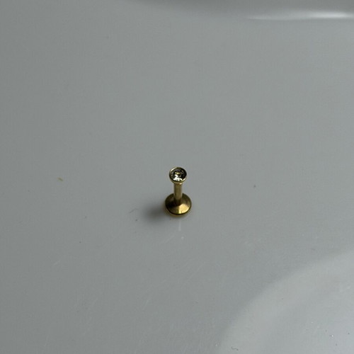 Nose stud made of steel, new, gold tone