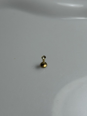 Nose stud made of steel, new, gold tone