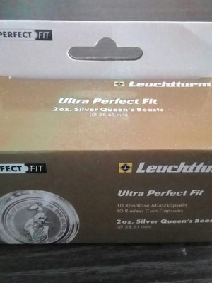 Leuchtturm Ultra Perfect Fit 2 oz. Queens Beasts Capsules 10 pieces new