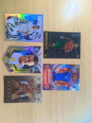 Topps Match Attax Rare Football Cards Lot - Ronaldo Black Edge, Bellingham Energy, Mbappé, Henry, Susic Auto