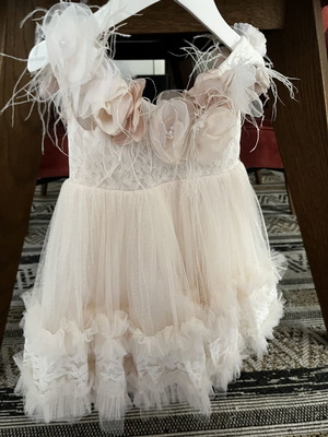 Baby Bloom dress 12-18 months with ever kid shoes and ivory bag, like new