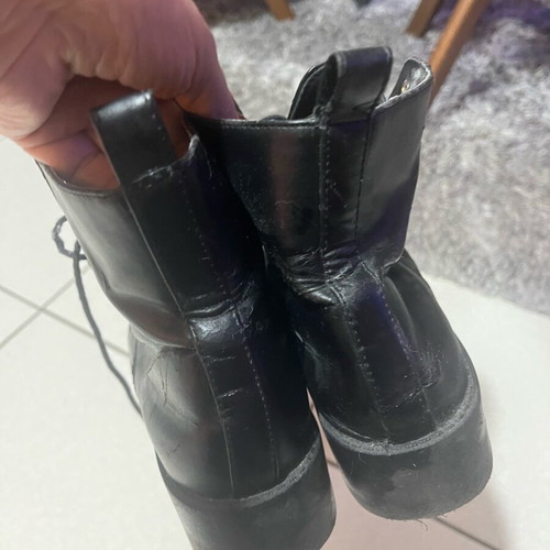 H&M Black Leather Ankle Boots Size 40 Used