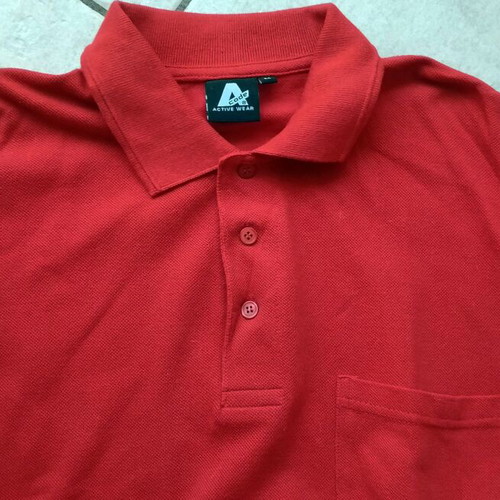 Acode-active wear men's polo shirt M like new, red, 100% cotton