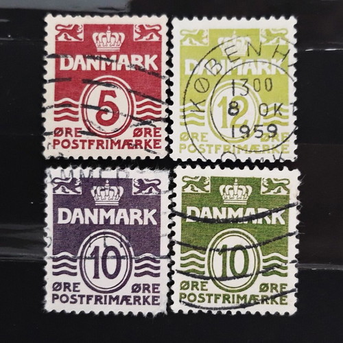 Denmark 1967 Postfrimarke Wavy Lines (4) stamps like new