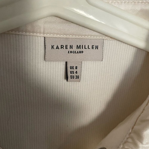 Karen Millen blouse size S like new, ecru, two materials