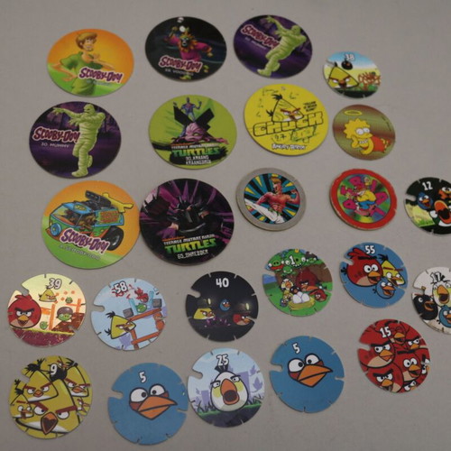 Scooby Doo, Angry Birds, Simpsons, Ninja Turtles Chipicao toy tags set