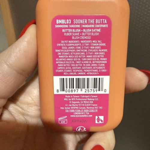 Nyx Buttermelt Blush 03 Sooner The Butta new, mandarin with shiny shimmer