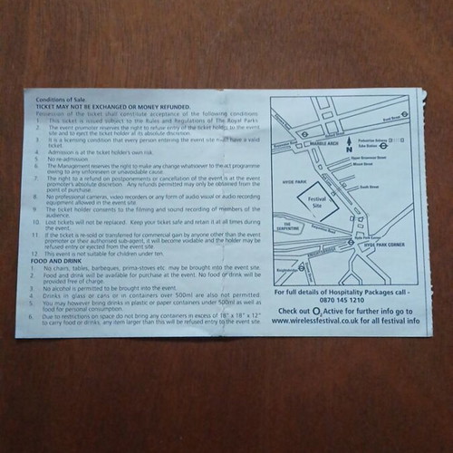 Wireless Festival 2005 New Order ticket like new
