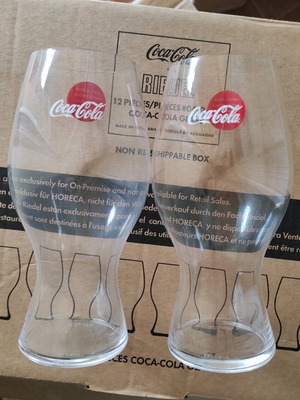 Set of 12 Coca-Cola Riedel crystal glasses new