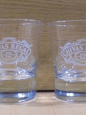 Chivas Regal scotch whisky διαφημιστικό σετ 2 γυάλινων ποτηριών μεταχειρισμένο