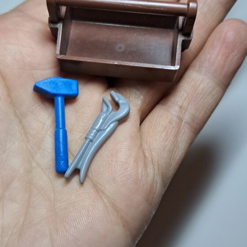 Playmobil brown toolbox with tools