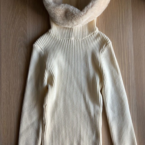 Zara crop sweater women's beige size M new