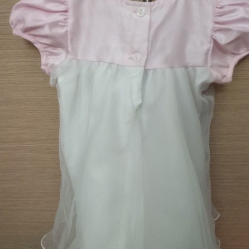 Baptism dress used white-pink with rhinestones for 9 months old