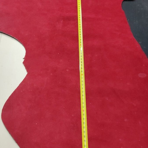 Red suede leather 2mm like new, hard