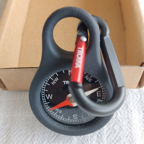 Troika compass keychain new with carabiner