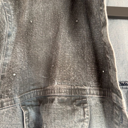Blue Jean jacket oversized like new with decorative rhinestones, size XL