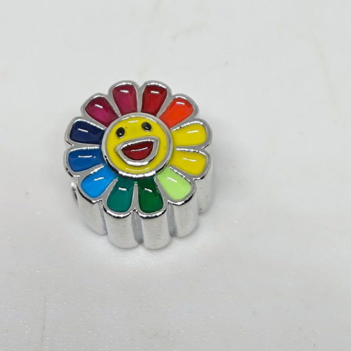 Rainbow Flower Sunshine Charm like new for bracelet with colorful enamel