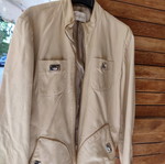 Leather branded jacket new beige, size S/M