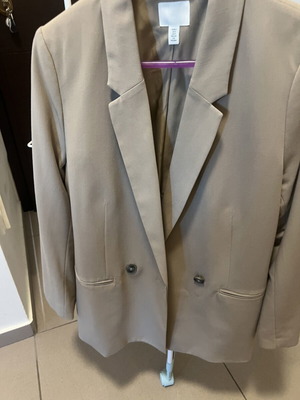 H&M women's blazer, beige and gray, size S