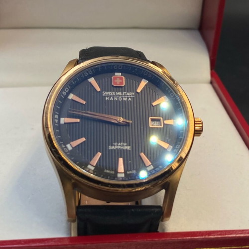 Swiss Military Hanowa Navalus watch like new, men's, black and gold