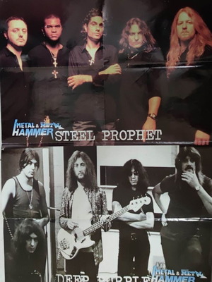 Double-sided poster Death, Deep Purple, Steel Prophet used from Metal Hammer