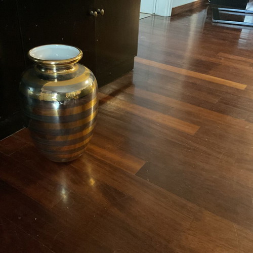 Italian Bosa Vase and Candleholders 24K Gold Like New