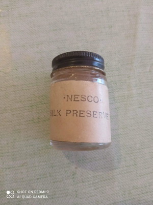 Nesco Silk Line Preserver glass jar used, antique fishing collectible