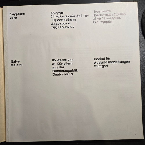 Artworks from the Federal Republic of Germany used, 1978-85