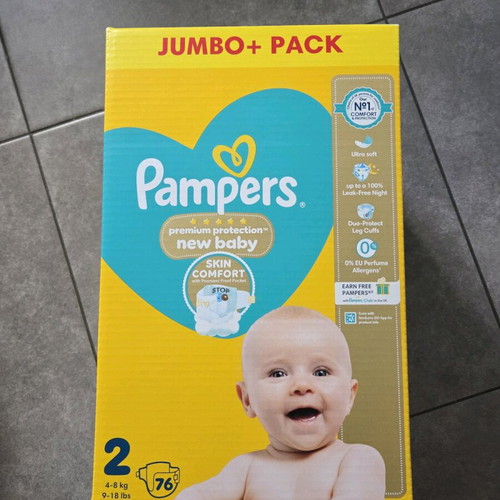 Pampers size 2 new, pack of 76