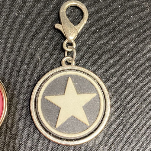 Metal keychain set with heart and star charms, like new