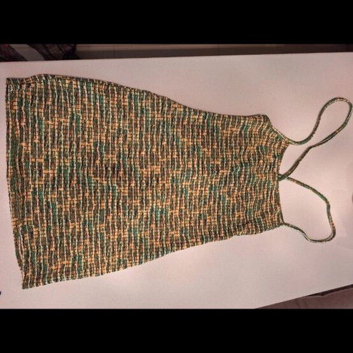 House short dress like new, size L with elasticity, green and orange