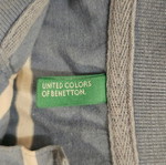 Benetton striped polo shirt, blue and white, size M